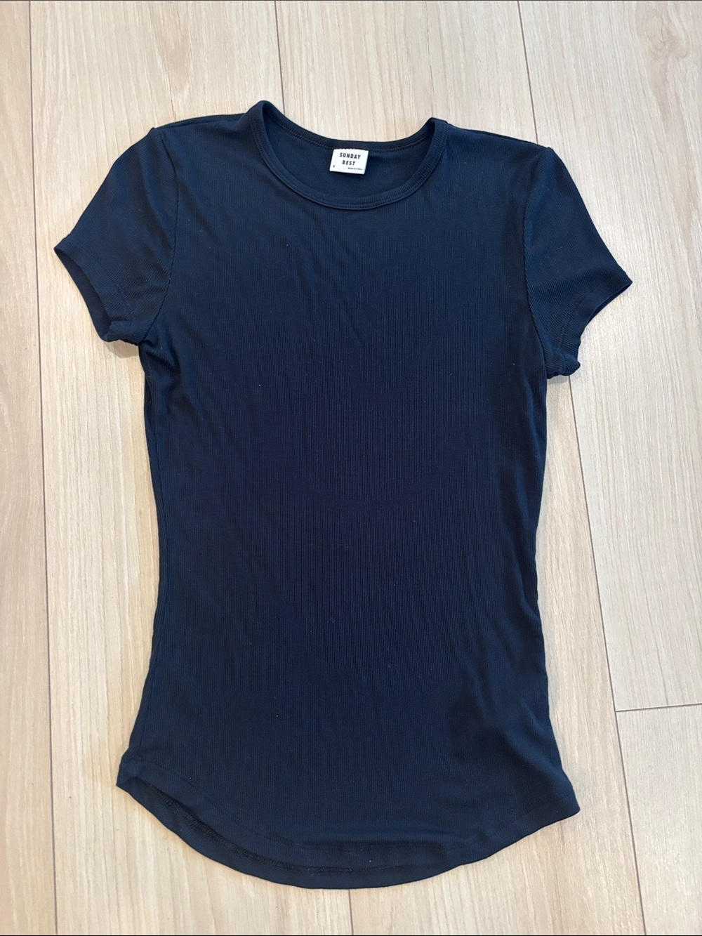 Sunday Best Black Short Sleeve ribbed Crew Tee